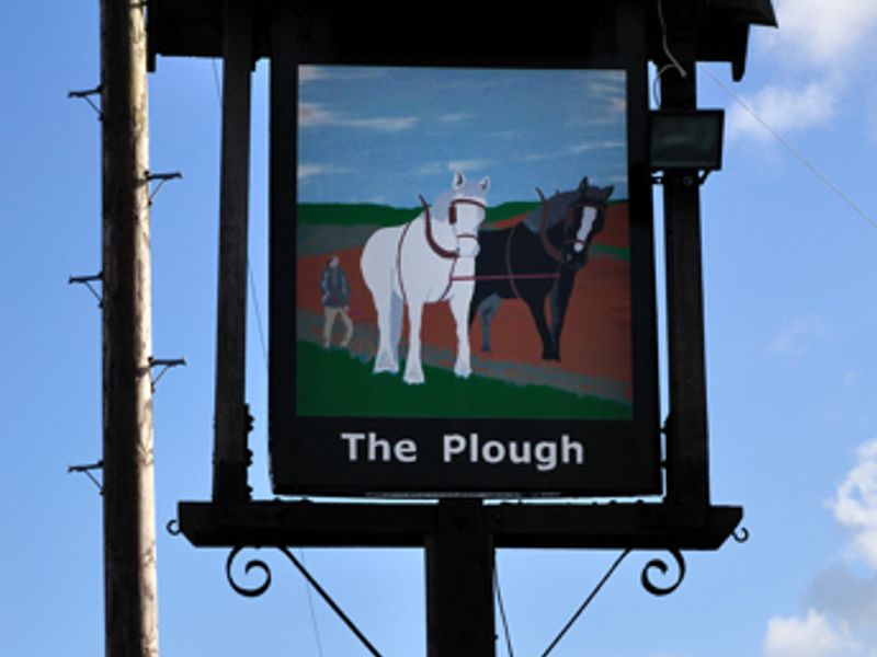 Pub sign Plough Inn. (Pub, Sign). Published on 01-01-1970