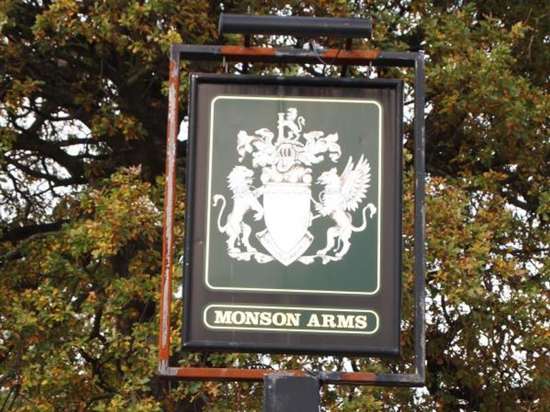 Monson Arms at lincoln Sign. (Pub, Sign). Published on 01-01-1970