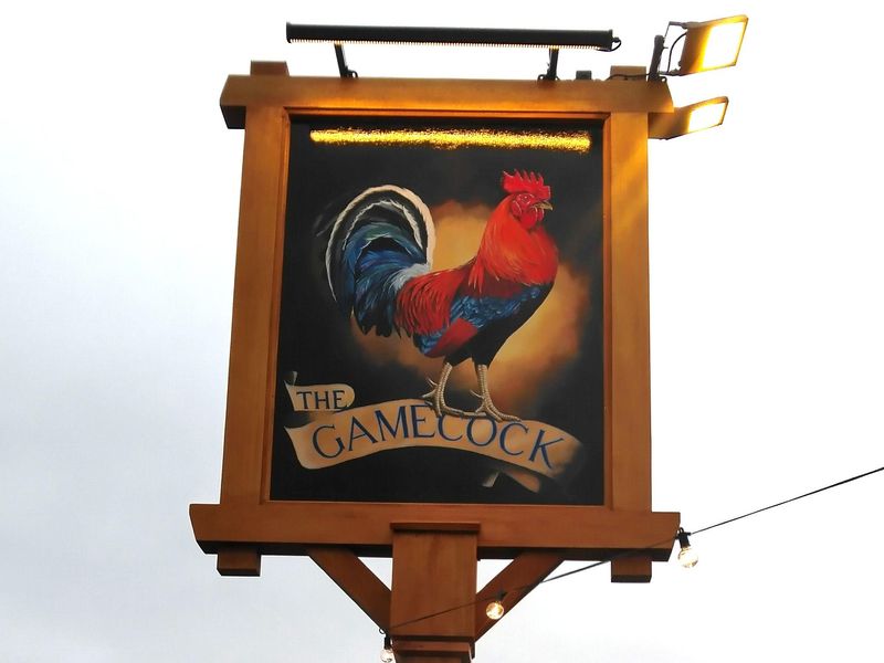 Game Cock Austwick Pub SIgn February 2026. (Pub, External, Sign). Published on 17-08-2026