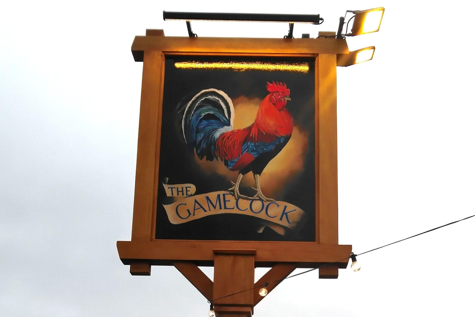 Game Cock Austwick Pub SIgn February 2026. (Pub, External, Sign). Published on 17-08-2026