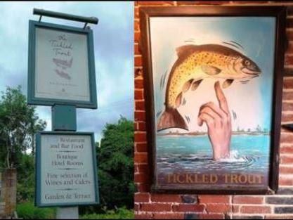 Tickled Trout Pub Signs New and Old -West Farleigh. (Sign). Published on 17-07-2024