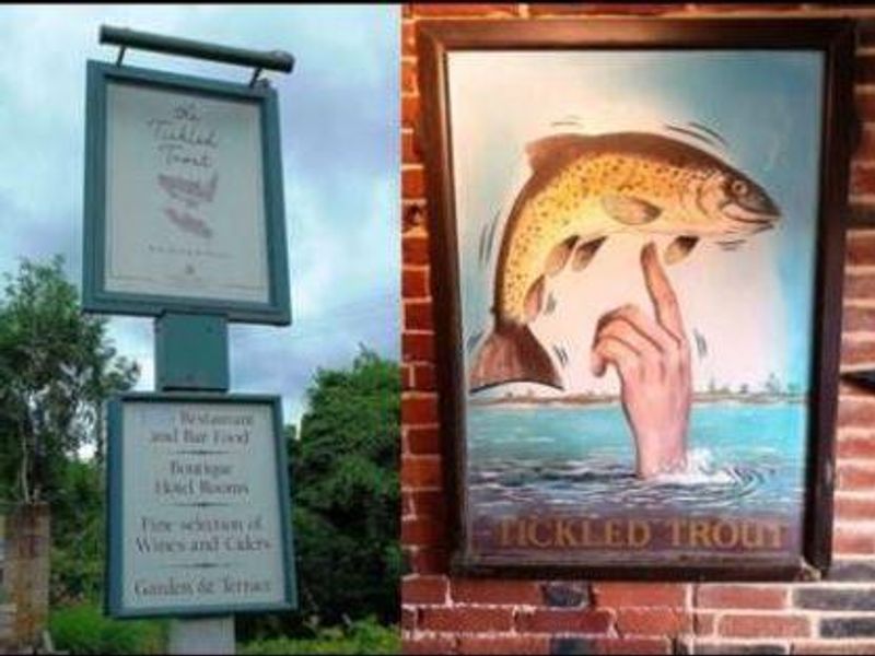 Tickled Trout Pub Signs New and Old -West Farleigh. (Sign). Published on 17-07-2024 