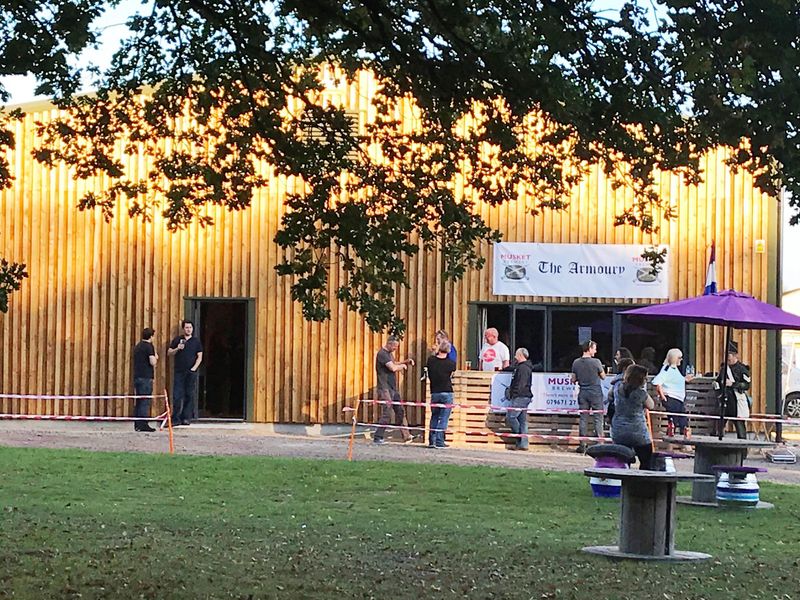 Armoury - Linton (opening day). (Pub, Brewery, External, Garden, Sign, Customers, Key). Published on 22-01-2019