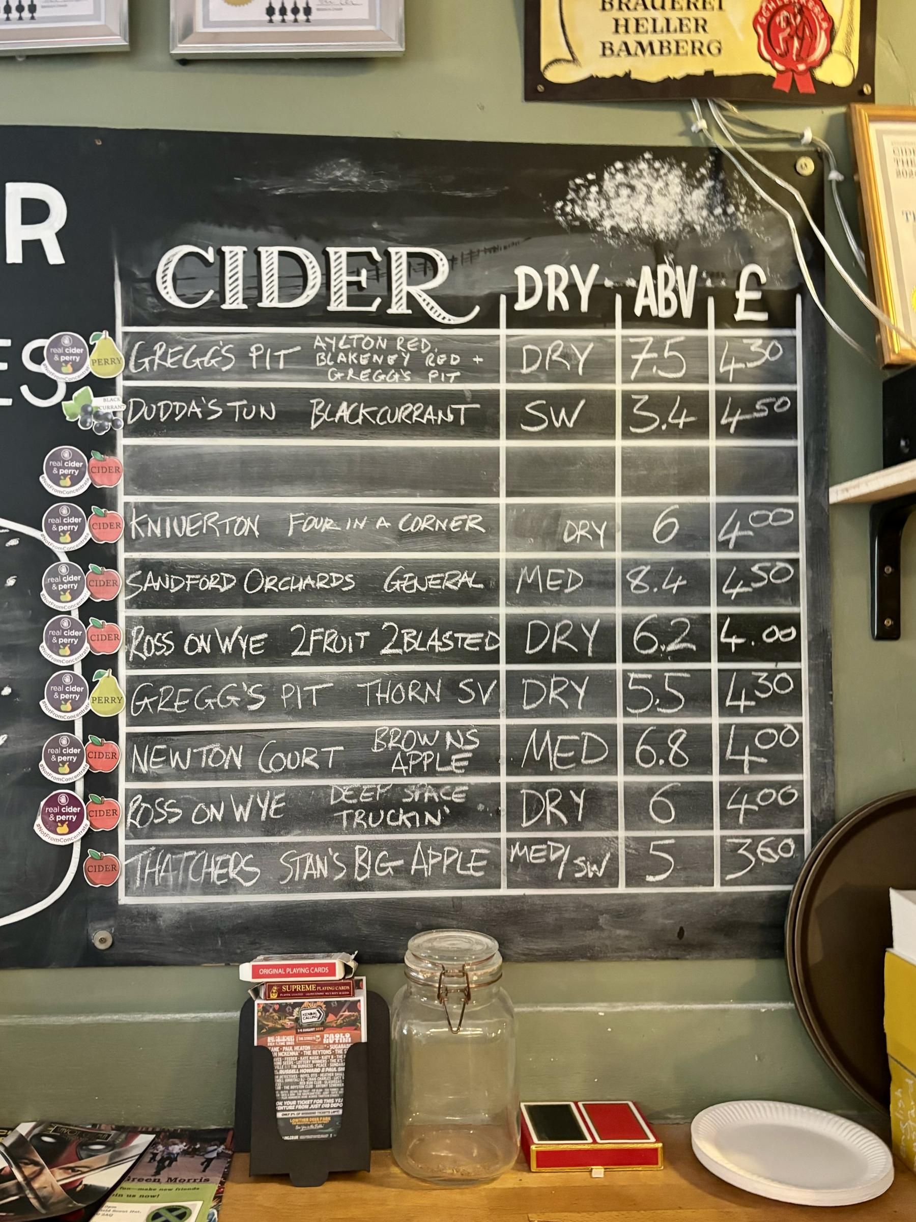 Stockport - Petesgate Tap, Sample Cider List 2024 07 21. (Pub, Bar). Published on 23-07-2024