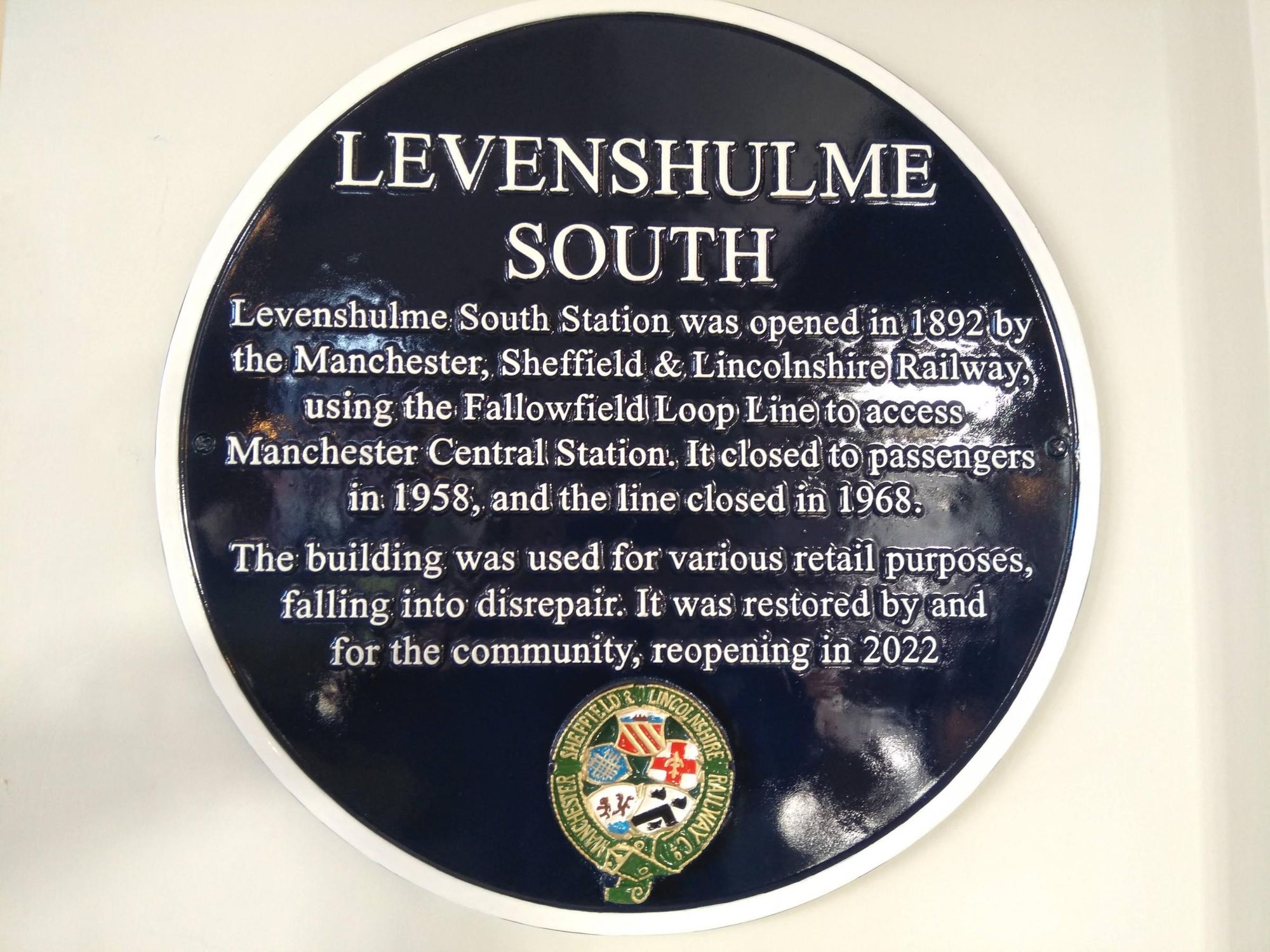 Levenshulme - Station South History Roundel 20221008. (Pub, Bar). Published on 29-10-2022