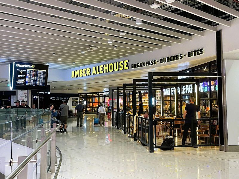 Manchester Airport - Amber Alehouse 20260724. (Pub, External, Key). Published on 07-08-2026