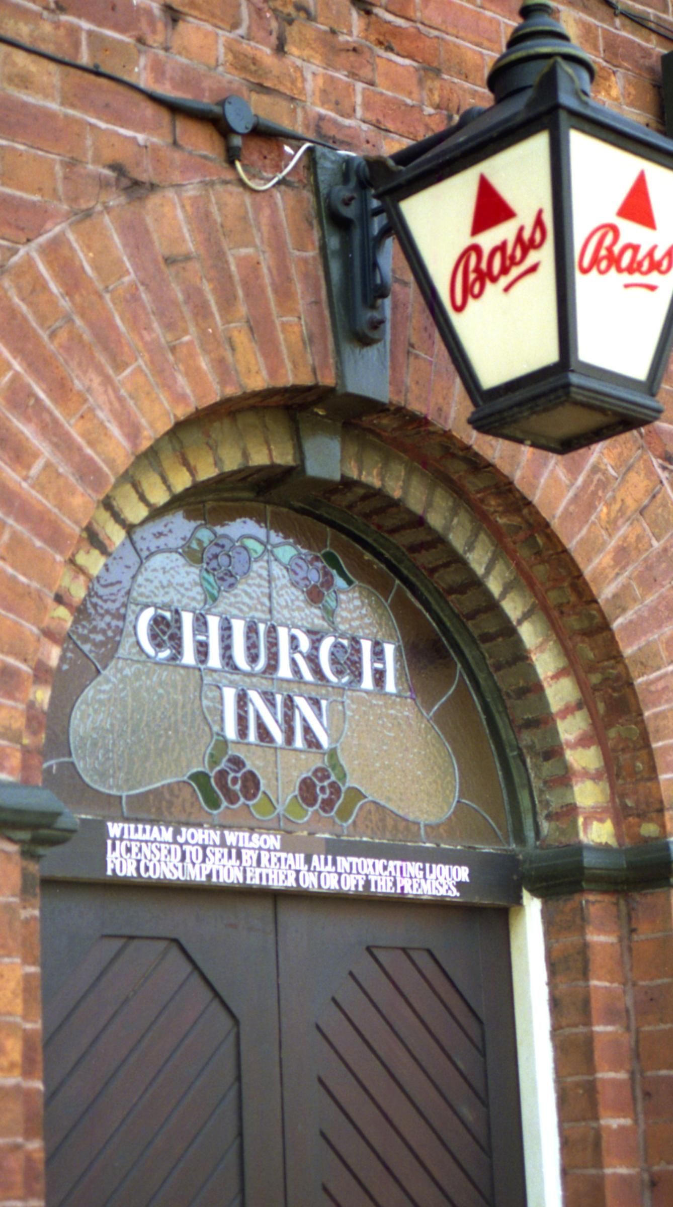 Clayton - Church Inn lamp detail 1991. (Pub, Sign). Published on 26-12-2024