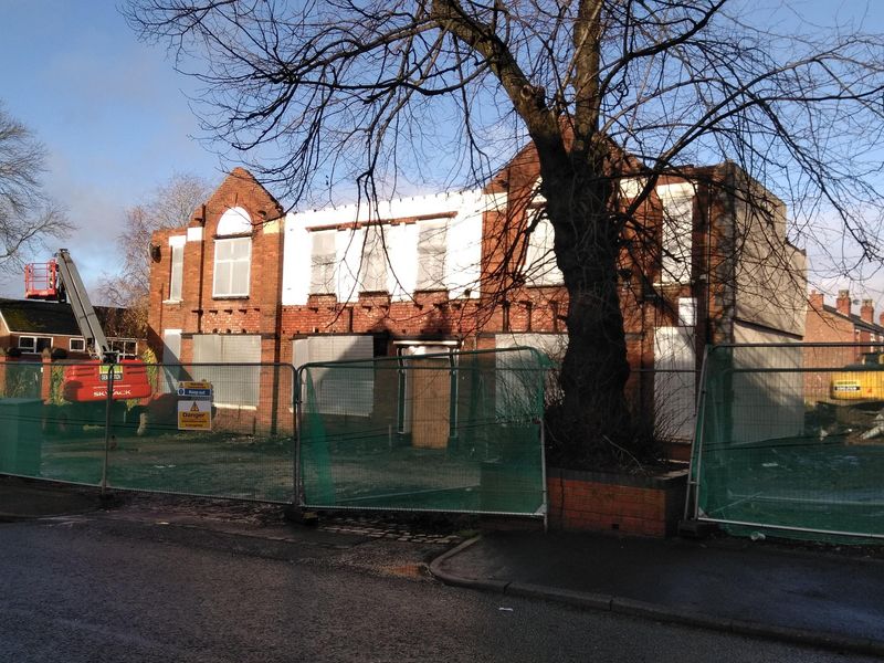 Cale Green - Adswood Hotel during demolition 2021 12 12. (Pub, External). Published on 12-01-2022 