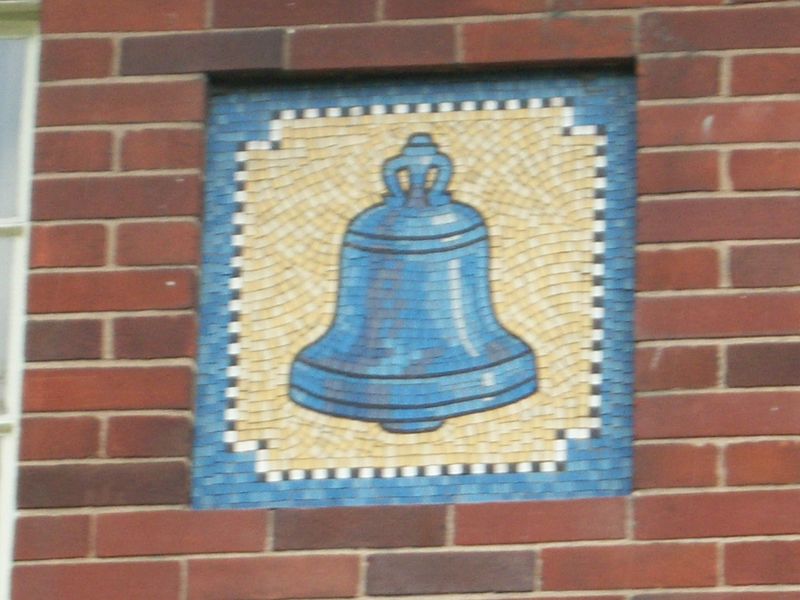 Blue Bell mosaic feature - Levenshulme. (Pub, External). Published on 13-07-2009