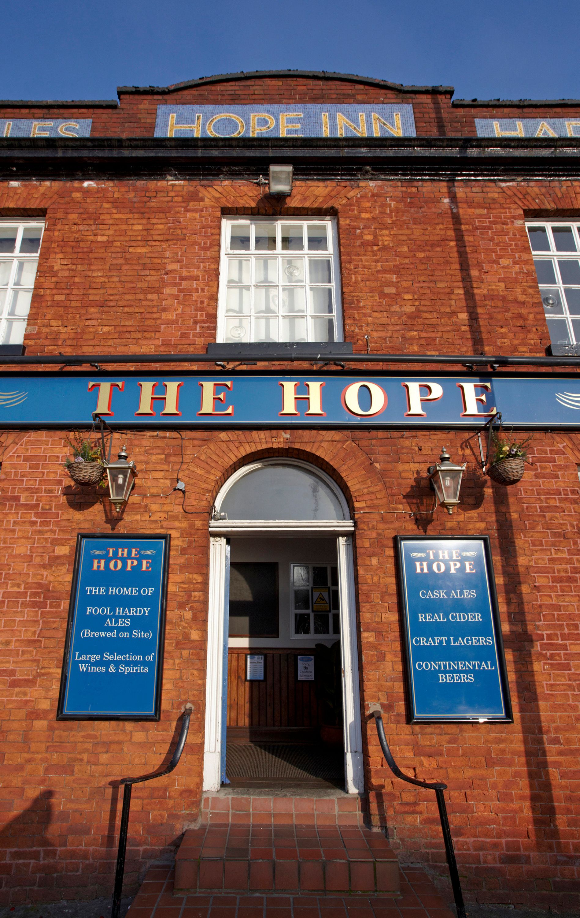 Hope Inn pediment - Heaton Norris 2013. (Pub, External). Published on 18-02-2013
