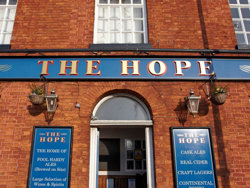 Hope Inn pediment - Heaton Norris 2013. (Pub, External). Published on 18-02-2013