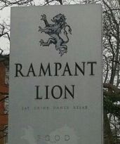 Rampant Lion sign - Victoria Park. (Pub, Sign). Published on 26-03-2011