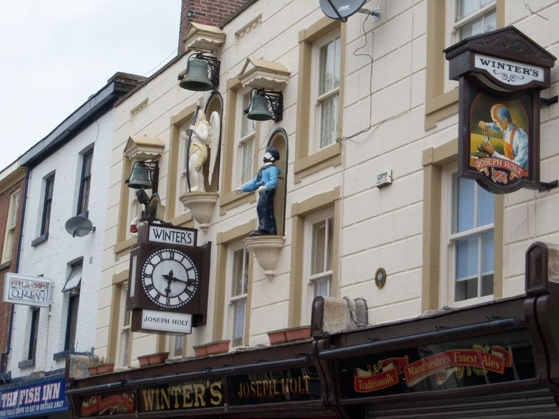 Winters detail of clock - Stockport. (Pub, External, Key). Published on 23-05-2009