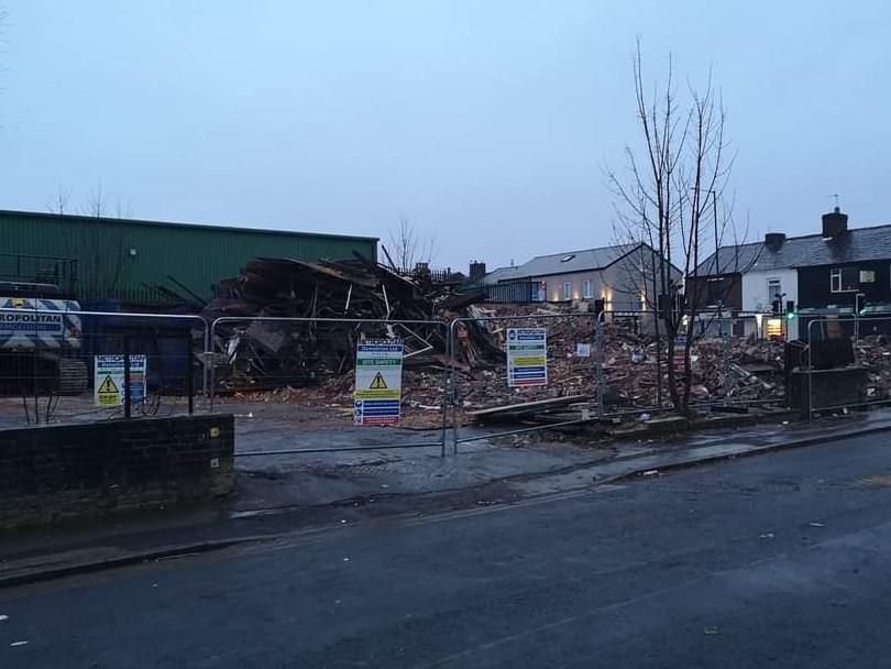 Hazel Grove - Woodman Demolished 2023 02 03. (Pub, External). Published on 05-02-2023