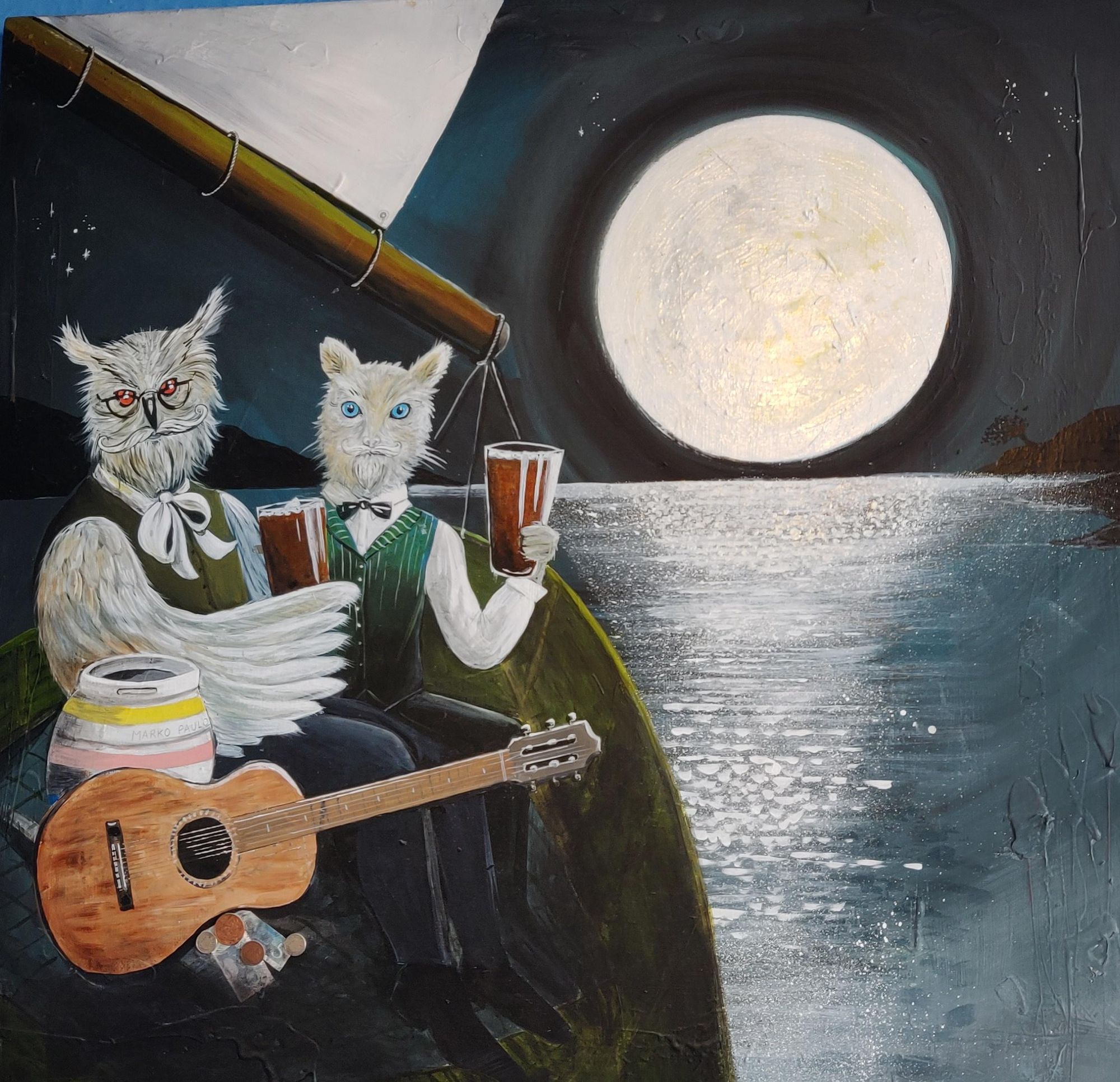 A lovely painting of the Owl & Pussycat in their boat.. Published on 30-04-2023