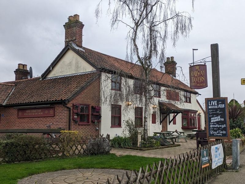 Railway Tavern at Framingham Earl. (Pub, External, Key). Published on 01-03-2024 