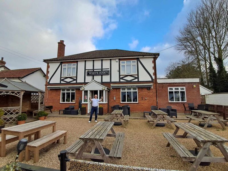 White Hart at Rockland All Saints. (Pub, External, Key). Published on 01-03-2024