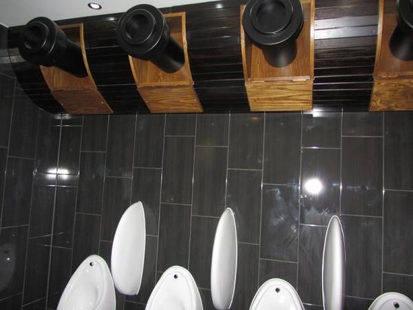Cannons above urinals. (Pub). Published on 28-04-2014