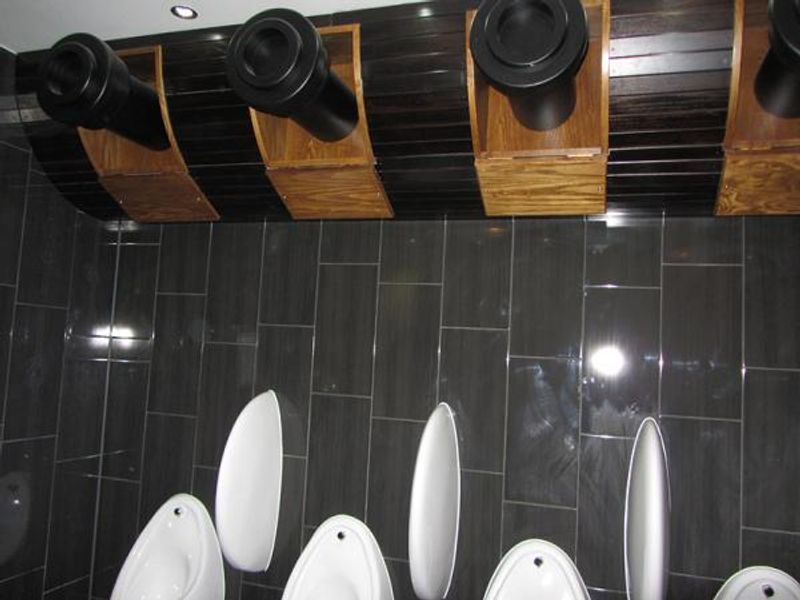 Cannons above urinals. (Pub). Published on 28-04-2014