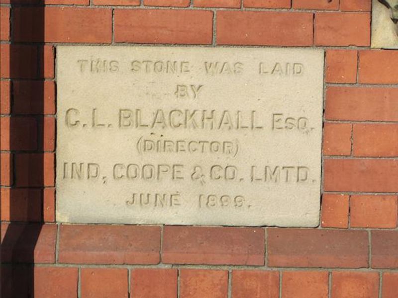 One of two stones dedicated to pub's building by Ind Coope. (Pub, External). Published on 28-04-2014