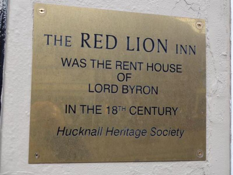 Plaque on outside wall - Byrons 'Rent House' Feb 2015. Published on 03-02-2015