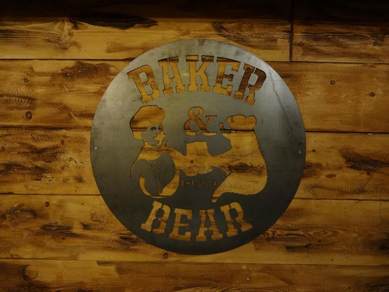 Baker & Bear sign - inside on bar November 2019. Published on 30-12-2019