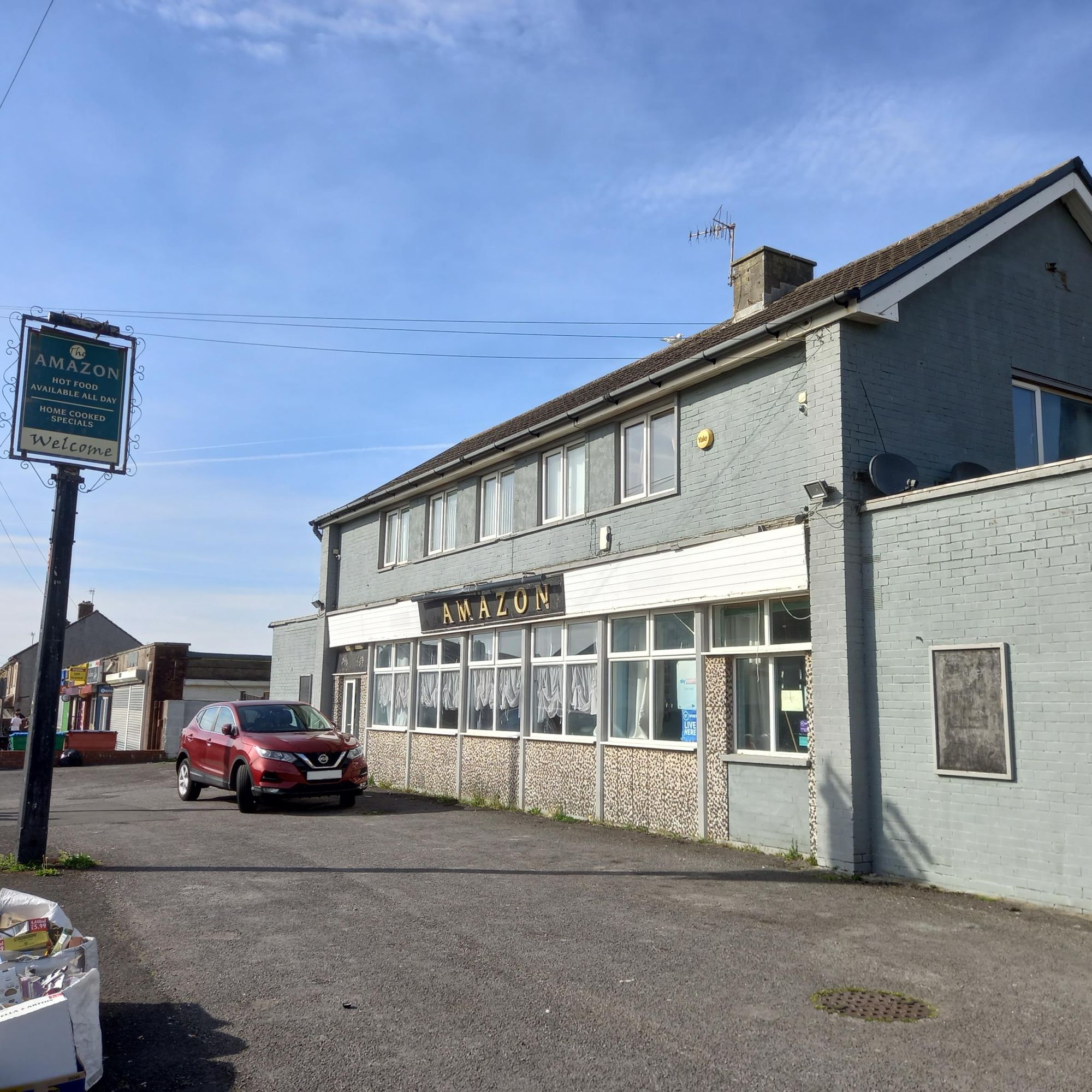 Amazon, Sandfields, Port Talbot. (Pub, External, Sign, Key). Published on 05-05-2023