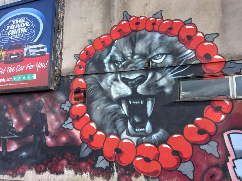 RBL Port Talbot Club - Mural on side wall. (Sign). Published on 07-03-2024 