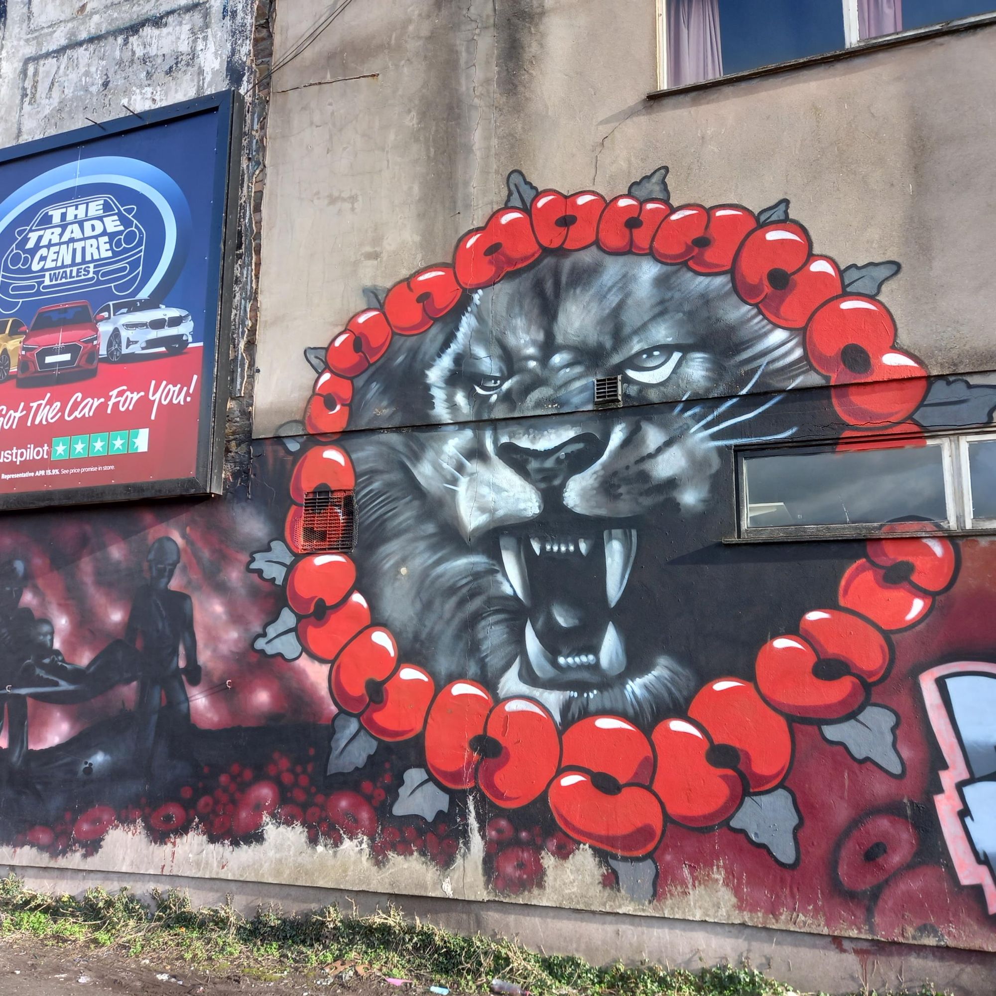 RBL Port Talbot Club - Mural on side wall. (Sign). Published on 07-03-2024