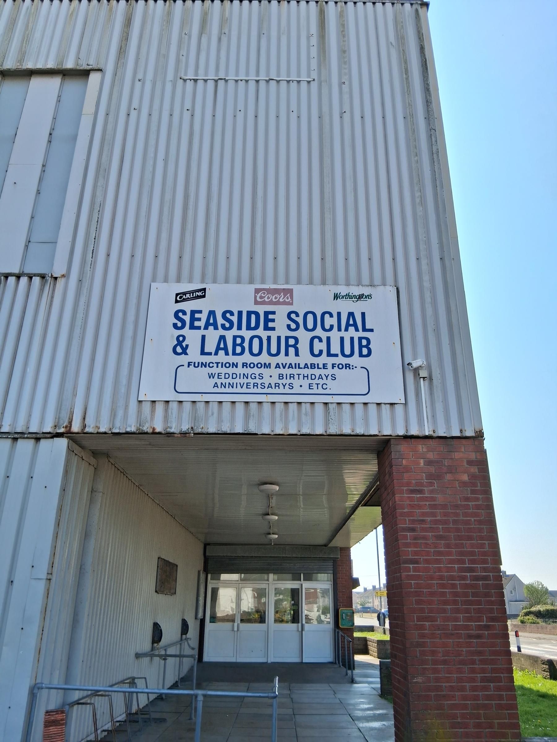 Seaside Social & Labour Club, Sandfields, Port Talbot. (External, Sign). Published on 11-04-2025