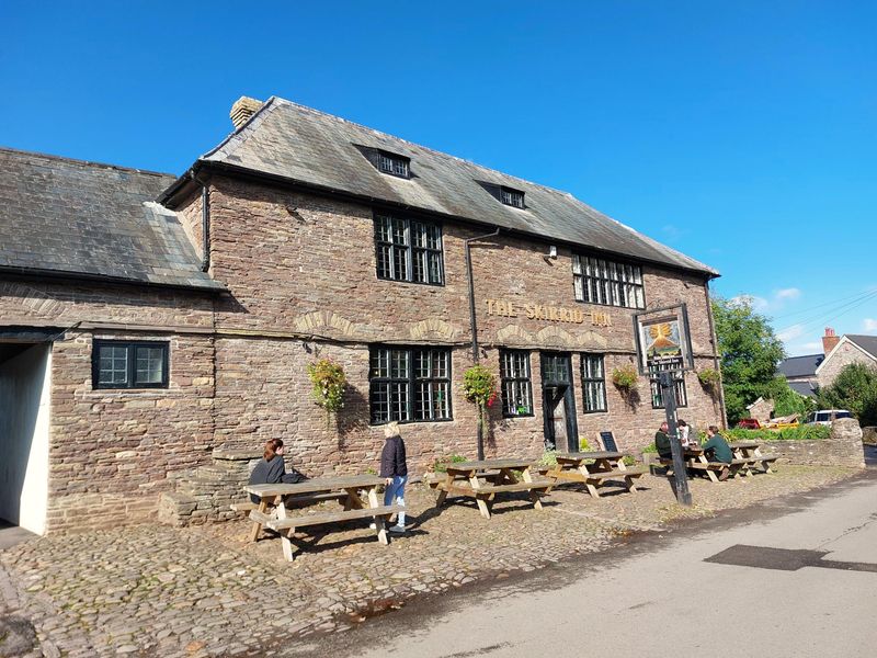 A crisp autumn day at the Skirrid. (Pub, External, Sign, Customers, Key). Published on 05-01-2025