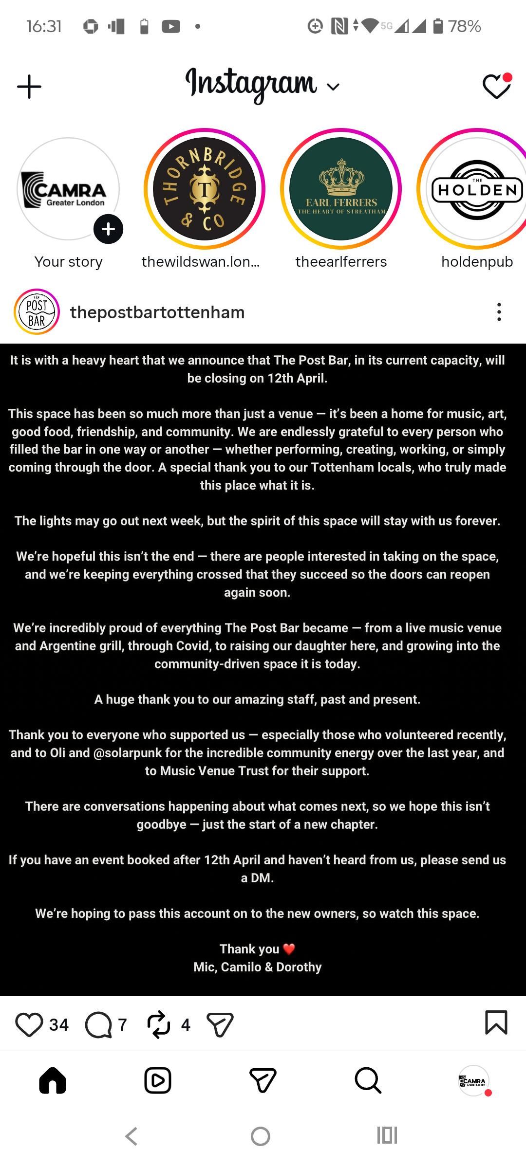 From Instagram 06/04/26. (Pub, Key). Published on 07-04-2026