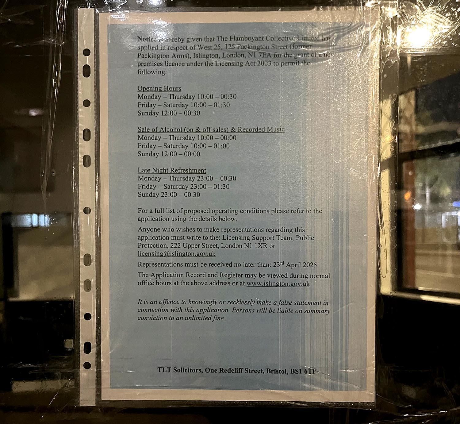 April 2025 License Application. (Pub). Published on 11-04-2025