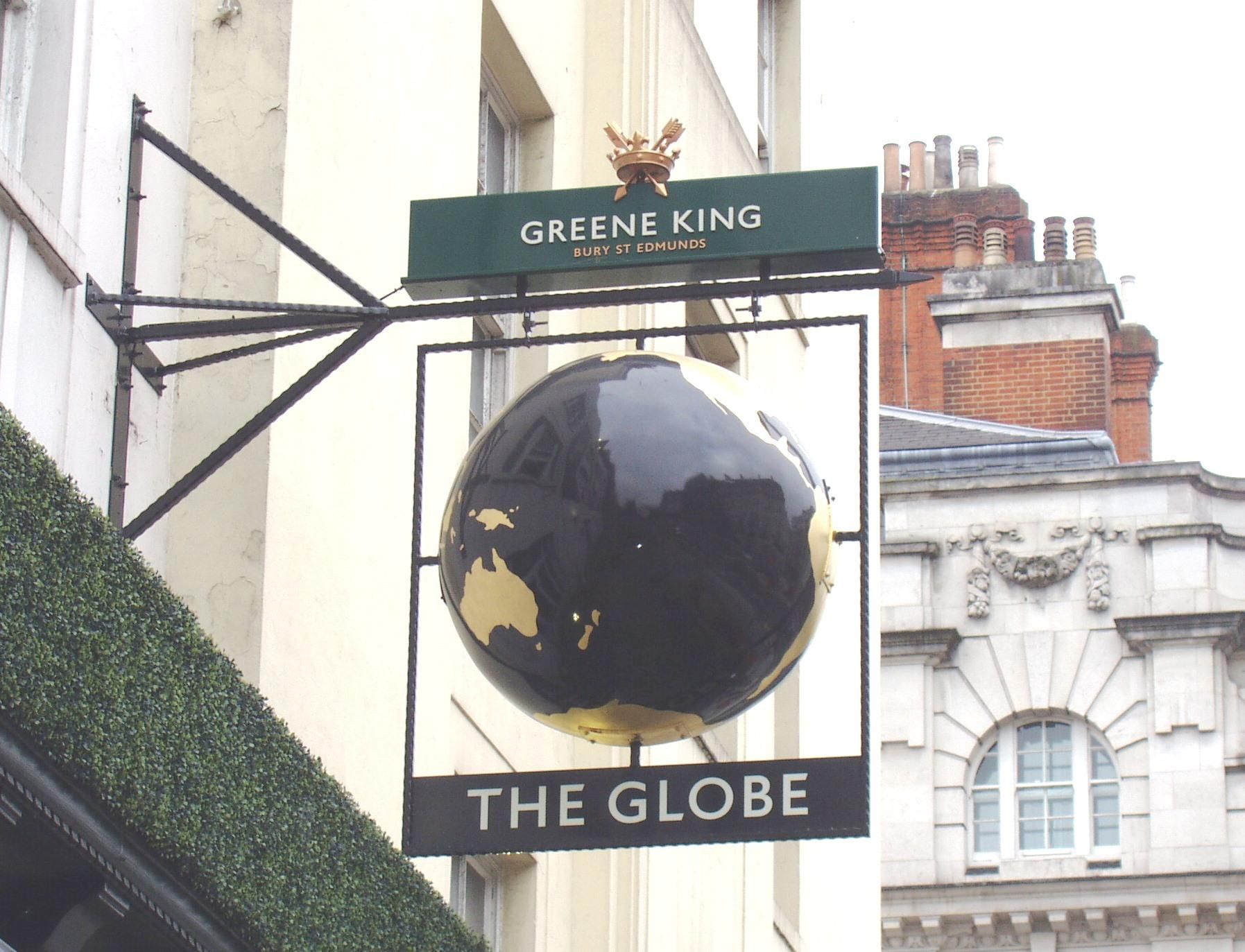 Globe NW1 5JY-sign June 2018. (Pub, External, Sign). Published on 10-06-2018