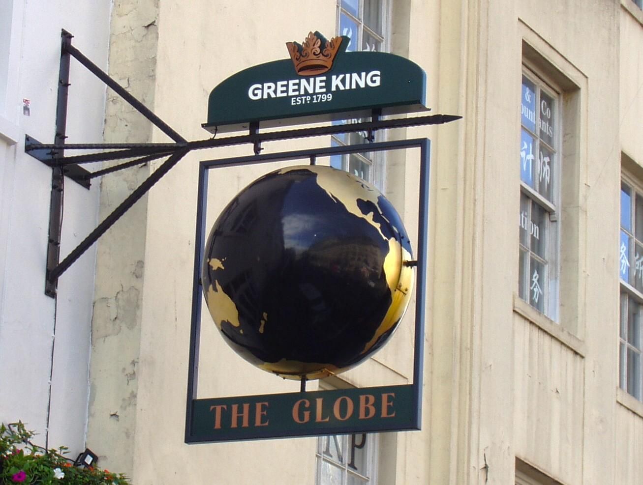Globe Baker St sign. (Pub, External, Sign). Published on 06-09-2026