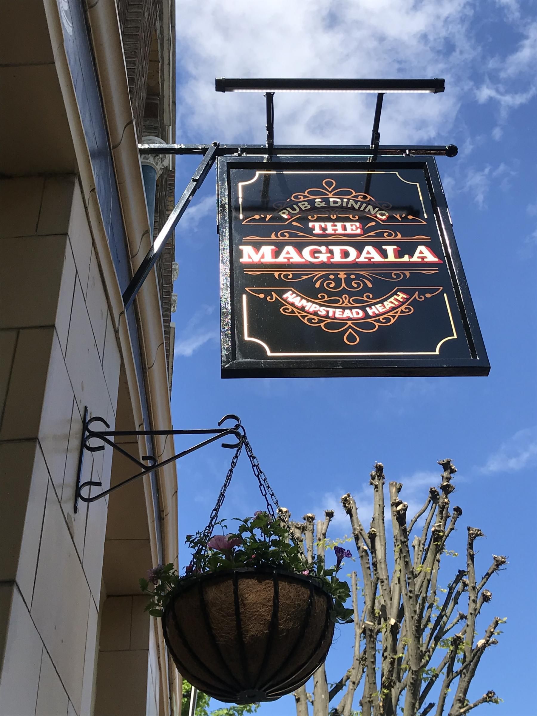 Magdala Hampstead Heath May 2021 - pub sign. (Pub, External, Bar, Sign). Published on 25-06-2021