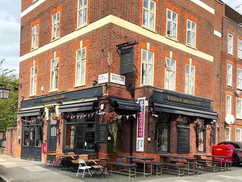 Three Falcons Sept 2023. (Pub, External, Key). Published on 27-09-2023