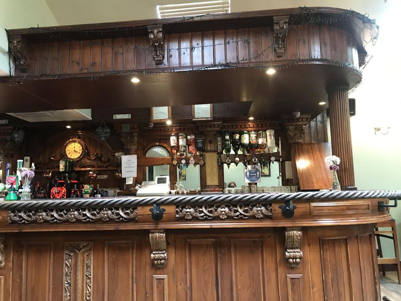 Maggie's Bar Kensal Rise carved bar area May 2021. (Pub, Bar). Published on 25-06-2021