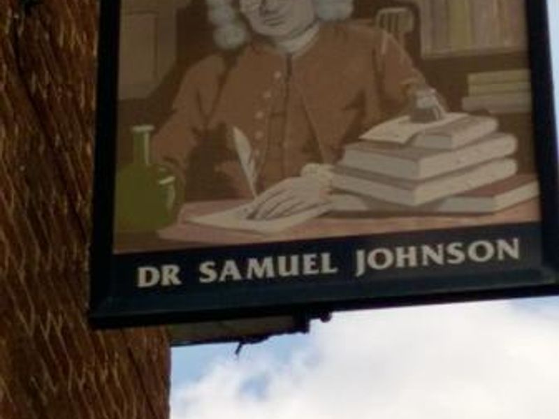 Pub Signn for Dr Samuel Jonson, Langley Green, Crawley. (Pub, Sign). Published on 17-08-2015