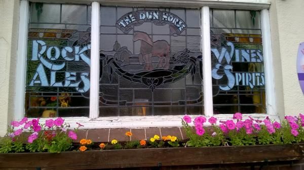Right hand Rock Ales leaded window Dun Horse, Mannings Heath. (Pub, External). Published on 13-08-2015