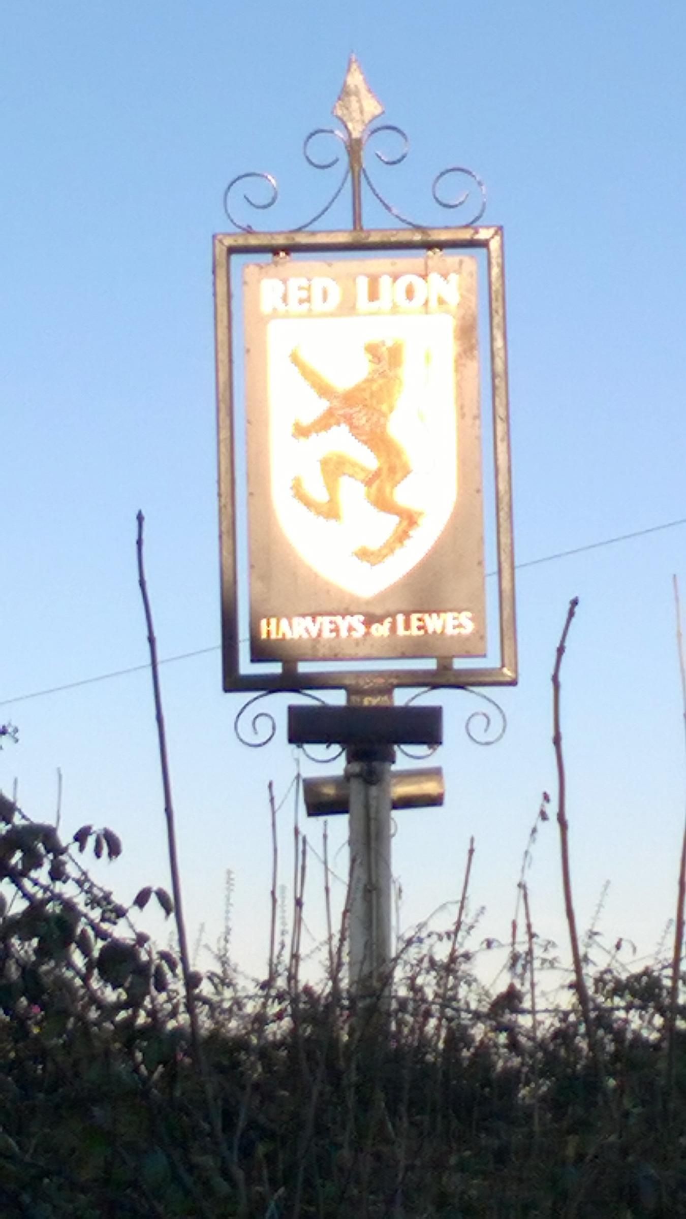 Red Lion, Turners Hill pub sign. (Sign). Published on 04-03-2019