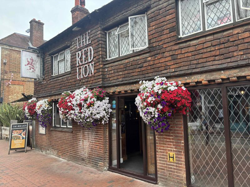 Red Lion Egham Exterior 2028-08-18. (Pub, External, Sign, Key). Published on 18-08-2026