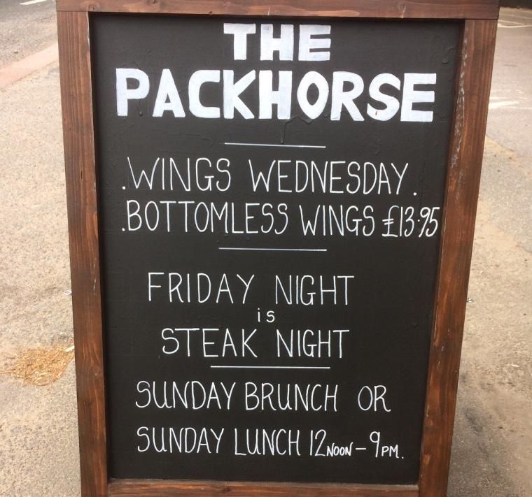 Packhorse Food Sign. (Pub, External). Published on 24-06-2017