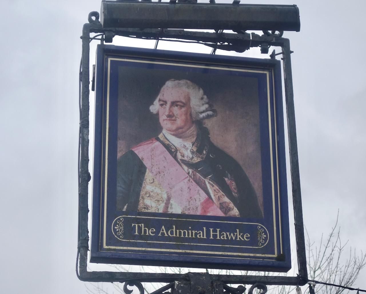 Admiral Hawke Sunbury Sign 2023-03-07. (Pub, Sign). Published on 07-03-2023