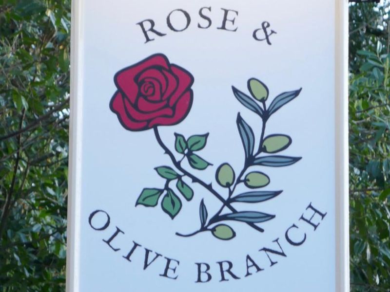 Rose & Olive Pub Sign. (Pub, External, Sign). Published on 19-12-2022 
