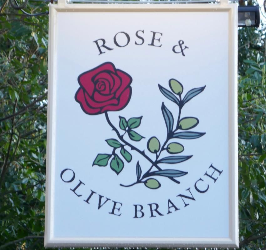 Rose & Olive Pub Sign. (Pub, External, Sign). Published on 19-12-2022