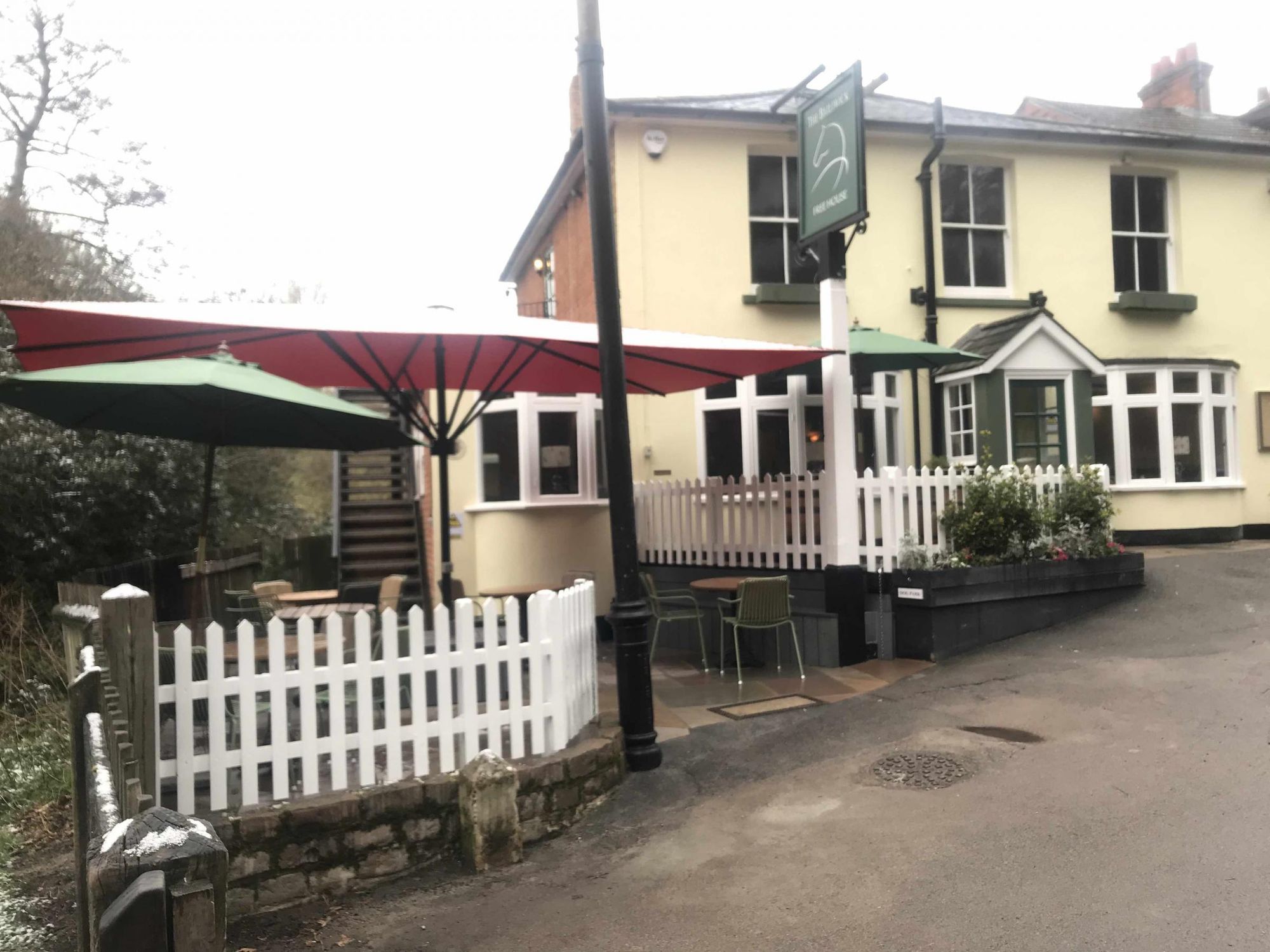 Patio at Bailiwick Englefield Green. (Pub, External, Garden). Published on 12-04-2021
