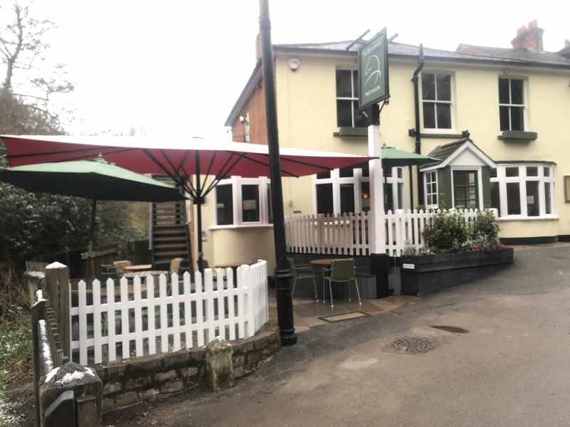 Patio at Bailiwick Englefield Green. (Pub, External, Garden). Published on 12-04-2021 