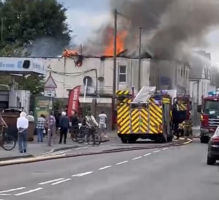 Fire causing severe damage to derelict premises 04/07/2022. (External). Published on 05-07-2022