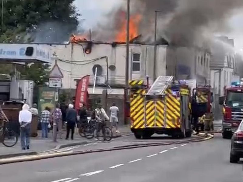 Fire causing severe damage to derelict premises 04/07/2022. (External). Published on 05-07-2022 